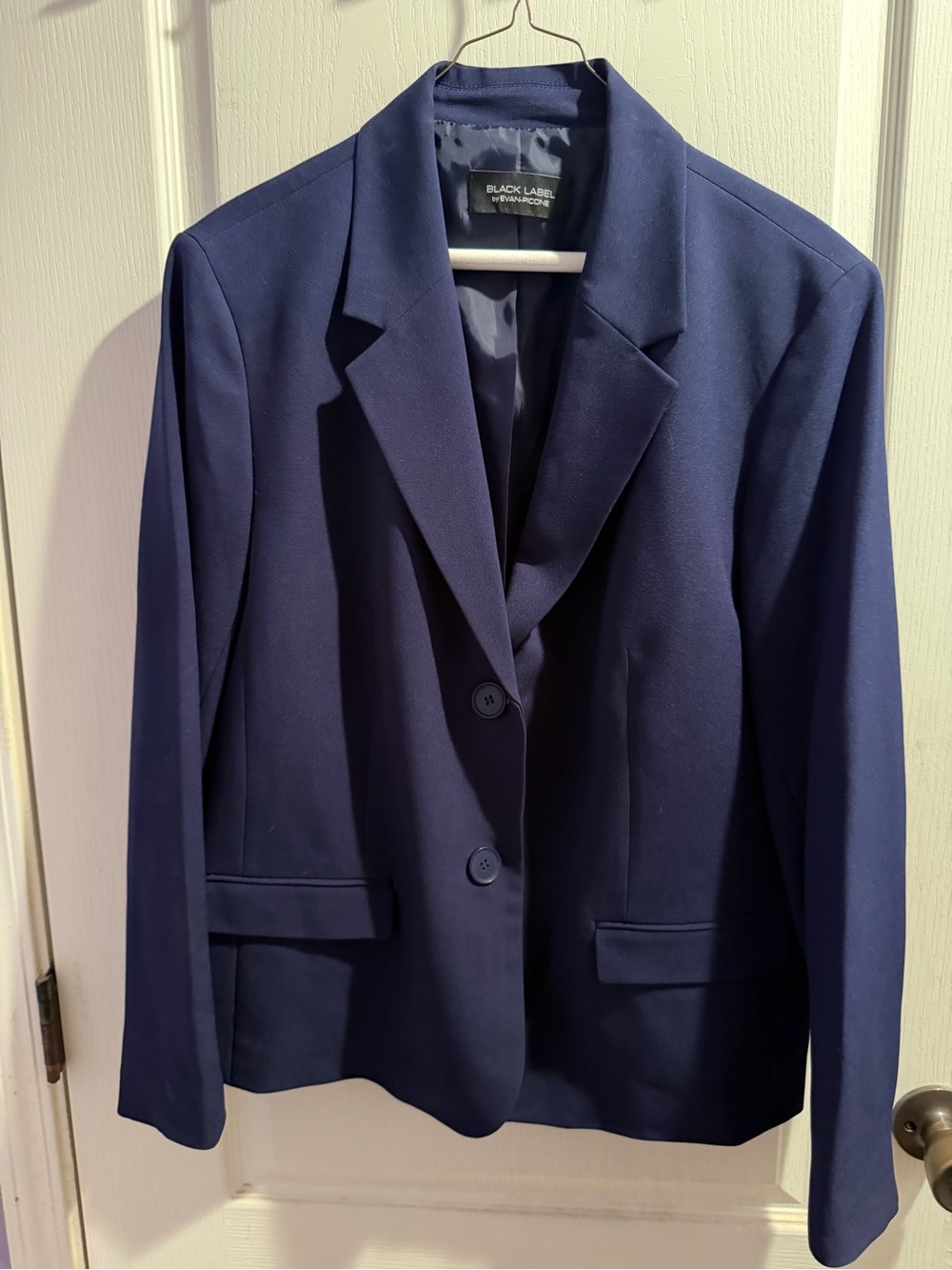 Black Label by Evan-Picone Navy Tailored Blazer
